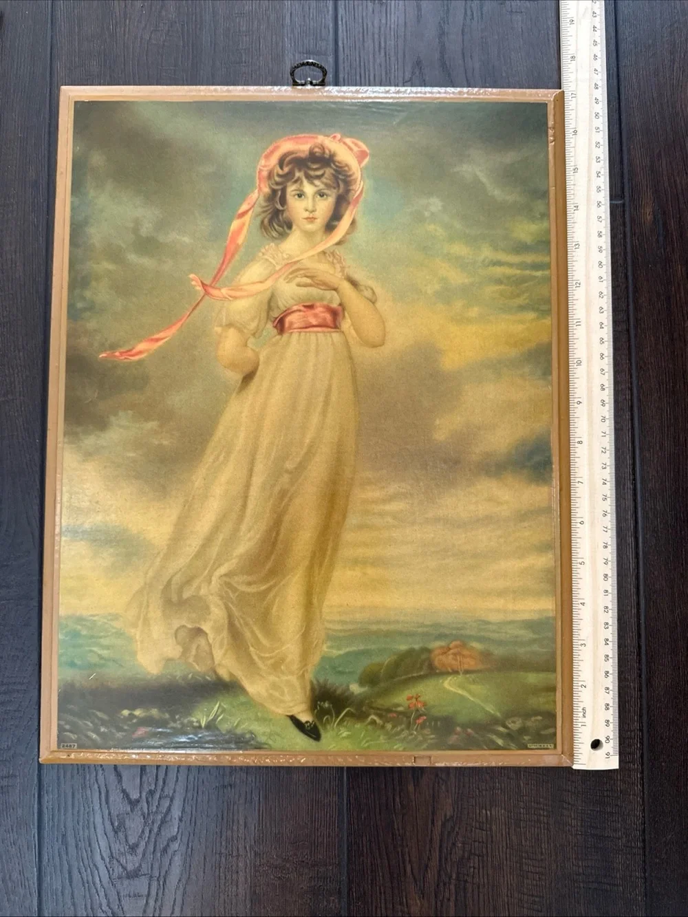 Vintage 2 Decopage On Wood W/hooks -Blue Boy (Gainsborough) & Pinkie (Lawrence)